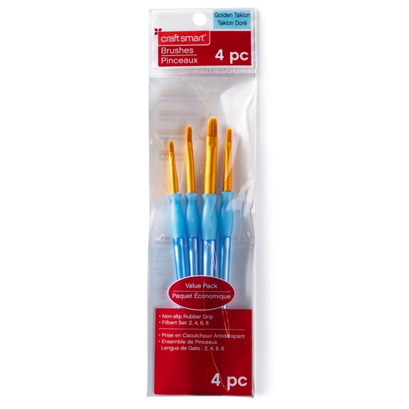 Craft Smart Filbert Golden Taklon Brush Set, 9 Packs: 4 ct. (36 total)