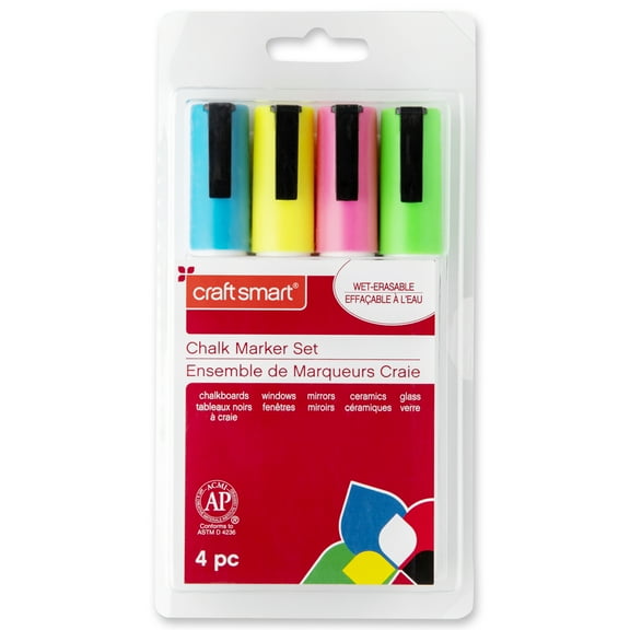 9 Packs: 4 ct. (36 total) Fluorescent Chalk Marker Set by Craft Smart