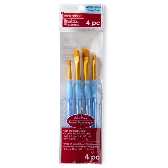 Craft Smart Golden Taklon Angular Brush Set, 9 Packs: 4 ct. (36 total)