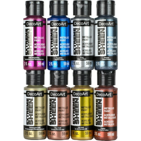 DecoArt Extreme Sheen Metallic Acrylic Paint Value Pack, 9 Packs: 8 ct. (72 total)