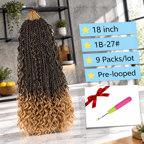 9 Packs Boho Goddess Twist Crochet Hair Senegalese With Curly Ends Box Brbraiding For Black Women