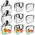 thumbnail image 1 of 9 Packs Clear PVC Toy Storage Bags Include 6 Pcs Large and 3 Pcs Medium Toy Organizer Bags with Labels Portable Handheld Zipper Bags for Organizing Board Game Building Blocks Puzzle Kids Books, 1 of 6