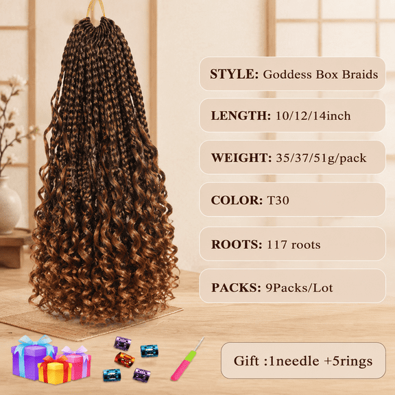 9 Packs Goddess Box Brcrochet Hair For Black Women 12 Inch Boho