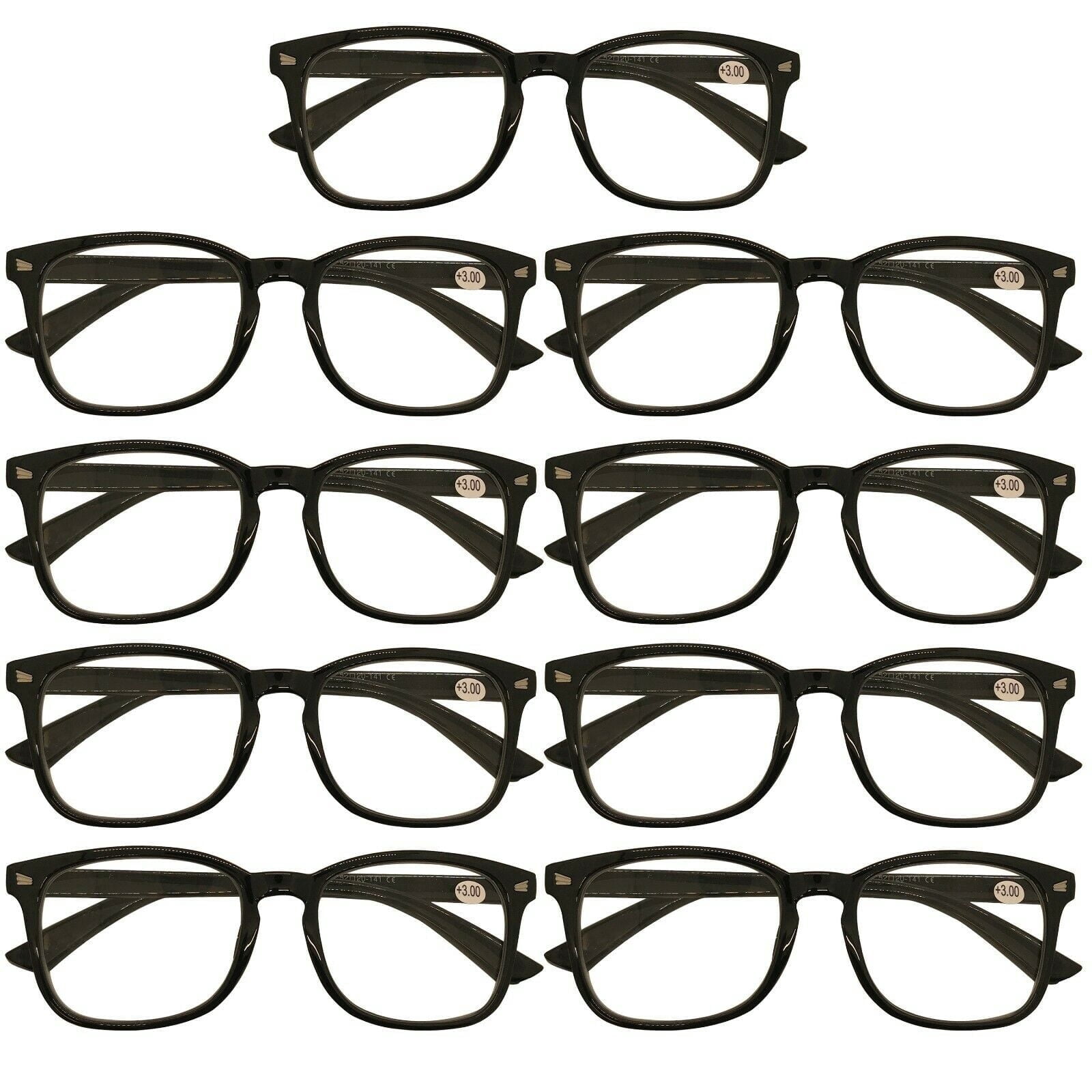 9 Packs Unisex Oval Round Frame Reading Glasses Blue Light Blocking Readers