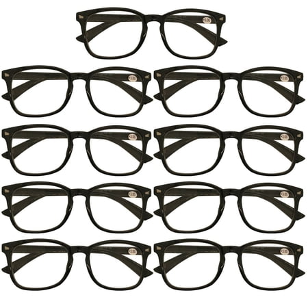 9 Packs Men's & Women's Oval Round Frame Reading Glasses Blue Light Blocking Readers