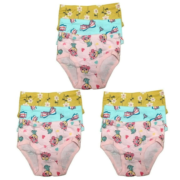 9 Packs Toddler Little Girls Kids Underwear Cotton Briefs Size 2T 3T 4T 5T 6T