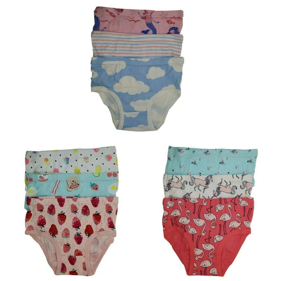 9 Packs Toddler Little Girls Kids Underwear Cotton Briefs Size 2T 3T 4T 5T 6T
