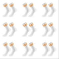 thumbnail image 1 of 9 Pair Orange Athletic Crew Socks with Classic Two Stripes Design for Sports School and Casual Wear Comfortable Breathable Cushioned Socks for and Polyester, 1 of 4