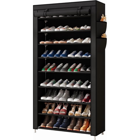 9-Pair Wire Shoe Rack, White