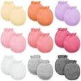 thumbnail image 1 of 9 Pairs Baby Boys Girls Mittens 0-6 Months Toddler Mittens No Scratch Solid Color Gloves Style 1, 1 of 6