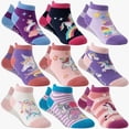thumbnail image 1 of 9 Pairs Baby Girls Grips Ankle Socks Kids Toddlers Infants Anti Slip Non Skid Funny Cartoon Crew Breathable Cotton Socks, 1 of 5