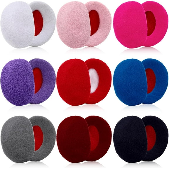 9 Pairs Bandless Ear Warmers/Earmuffs Winter Ear Covers Outdoor Fleece Ear Muff for Women Men