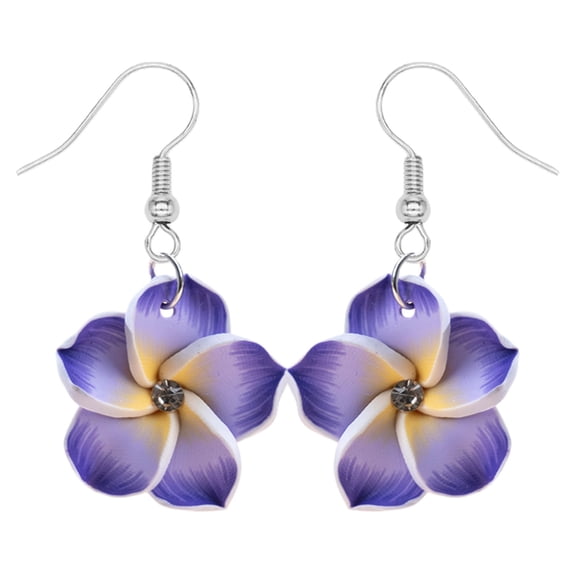 9 Pairs Colorful Flower Drop Earrings Set, Oimcto Lightweight Dangle Earrings for Women, Rainbow Gradient Colors, Fishhook Closures, Summer Beach Vacation Jewelry, Ideal Gift, Violet