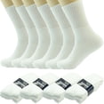 thumbnail image 1 of 9 Pairs For Mens White Solid Sports Athletic Crew Casual Cotton Socks Size 10-13, 1 of 9