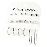LOJOUTYE 9 Pairs Hoop Earrings For Girls Women Multipack Pearl Twisted Small Big Hoops Earring Packs Set Fashion Trendy Earrings Jewelry For Birthday Party Gift Owl Earrings for Women Hoop Earrings for