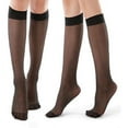 thumbnail image 1 of G&Y  9 Pairs Knee High Pantyhose with Reinforced Toe - 20D Nylon Stockings for Women, Black, 1 of 7