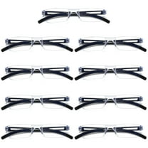 9 Pairs Men Women Rimless Reading Glasses Blue Light Blocking Unisex Reader 0.75