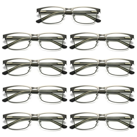 9 Pairs Mens Metal Frame Spring Hinge Blue Light Blocking Reading Glasses Readers +1.00