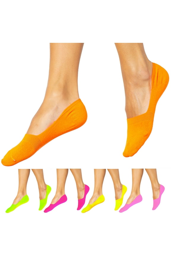 9 Pairs Neon Womens Low Cut No Show Socks Liner Boat Cover Footies Colors 9-11