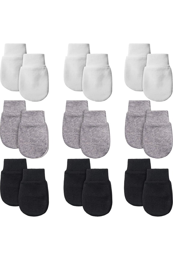 9 Pairs Newborn Baby Mittens Infant Toddler Gloves No Scratch Mittens Unisex Cotton Gloves for 0-6 Months Baby Boys Girls