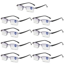 9 Pairs Rimless Blue Light Blocking Reading Glasses Diamond Cut Edge Readers for Men  1.00