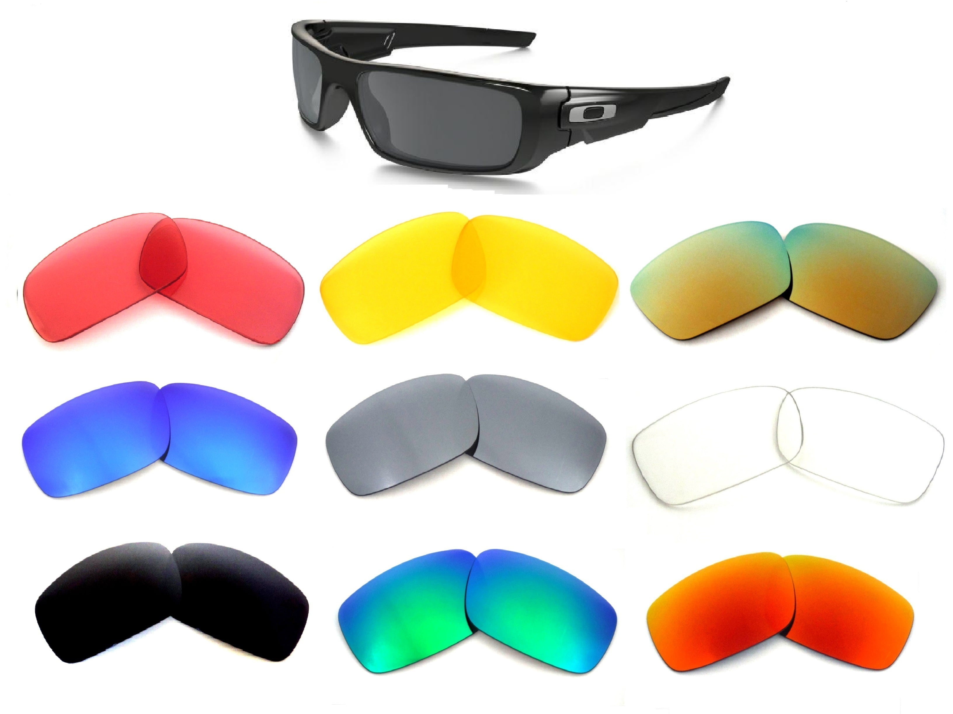 9 Pairs Sets Galaxy Replacement Lenses For Oakley Crankshaft Multi Selection Polarized 100%UVAB (9 Color Pairs)