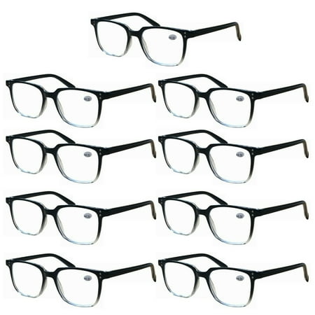 9 Pairs Unisex Blue Light Blocking Reading Glasses Computer Readers for Men Women +2.50