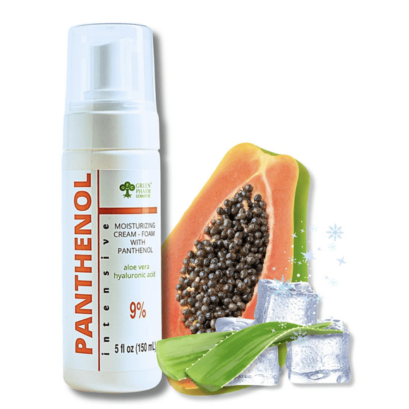 9% Panthenol Foam Spray, Vitamin B5 + Deep Moisturizing Hyaluronic Acid After Sun Care, After Tattoo Care, Hair Transplant & Baby Rash Relief, 5 Oz / 150 ml