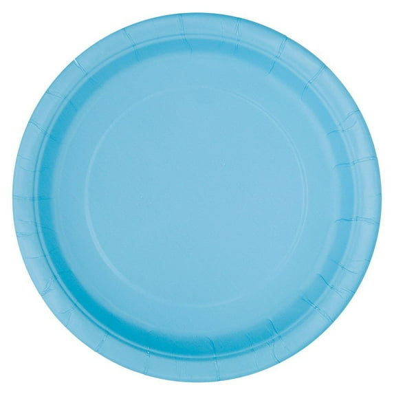 9" Paper Dinner Plates, Light Blue, 8ct