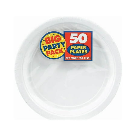 9" Paper Lunch Plates, White, 50 ct