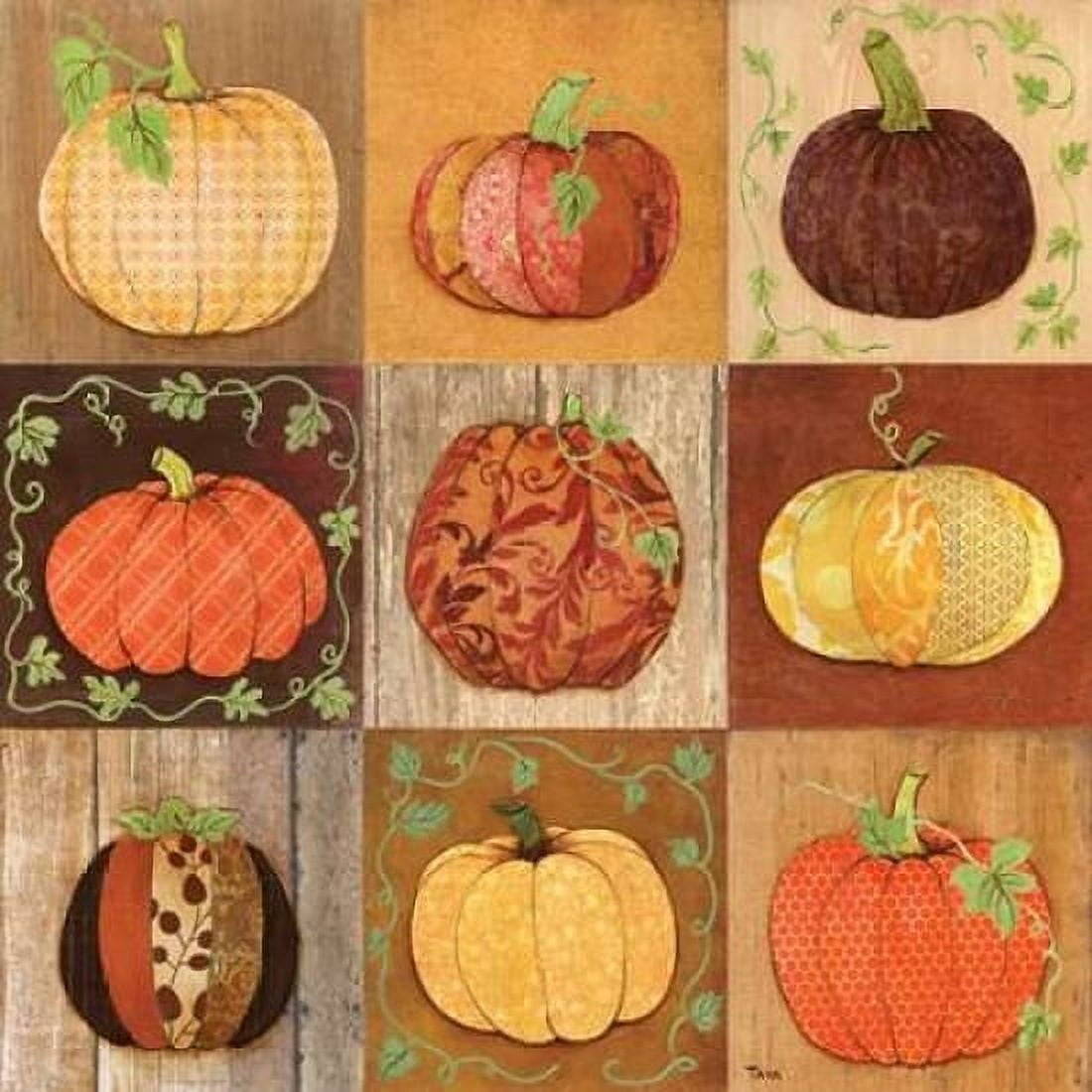 9 Patch Pumpkins Canvas Art - Janet Tava (24 x 24)