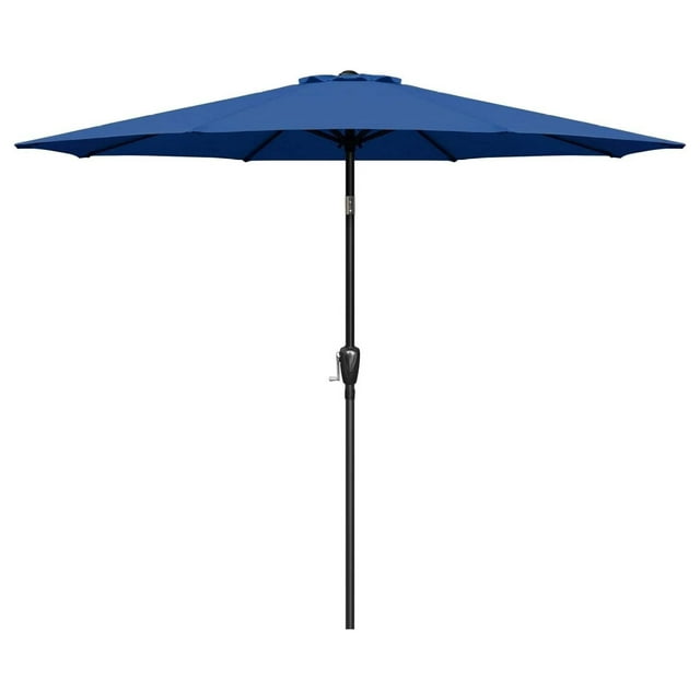 9' Patio Umbrella Outdoor Table Market Yard Umbrella with Push Button Tilt/Crank Blue 9ft