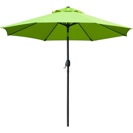 9' Patio Umbrella Outdoor Table Umbrella with 8 Sturdy Ribs (Grass )