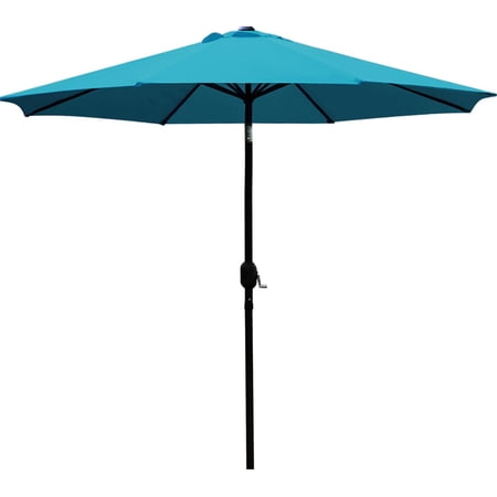9' Patio Umbrella Outdoor Table Umbrella with 8 Sturdy Ribs (Teal Blue)