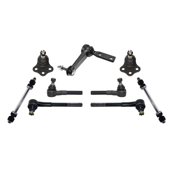 9 Pc Front Tie Rod Ends Inner & Outer, Idler Arms, Adjusting Sleeves, Upper Ball Joints, Suspension Kit Compatible with RWD Models