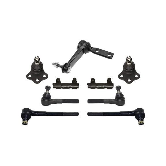 9 Pc Suspension Kit Outer & Inner Tie Rod Ends, Upper Ball Joints, Idler Arms, Adjusting Sleeves, Compatible with RWD Models