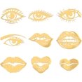 thumbnail image 1 of 9 Pcs 1.6x1.6 Inch Sacred Geometry Stickers Eyes Mouth Pattern Decals Stickers lips Pattern Gold Metal Sticker Metal Eye Energy Sticker for DIY Scrapbooks Resin Crafts Phone Decorations DIY, 1 of 7