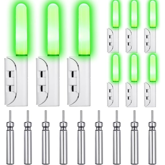 9 Pcs 2.5 Inch Fishing Glow Sticks LED Fishing Pole Light Night Fish Strike Alert Glow Stick Bite Alarm Night Fish Rod Waterproof Luminous Rod