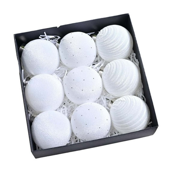 9 Pcs 3.15 Inch Large Velvet Christmas Ball Ornaments Vintage Style Flocked Hanging Decorations for Xmas Tree Holiday Party Wedding Home Decor Indoor Outdoor Shatterproof Bulbs