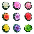 thumbnail image 1 of 9 Pcs Artificial Floating Foam Lotus Flower with Water Lily Pad, Lifelike Ornament Perfect for Home Garden Pond Decoration, 1 of 7