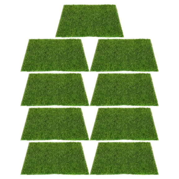 9 Pcs Artificial Moss Fake Grass Green Decor Turf Greenery Model Lawn Pvc