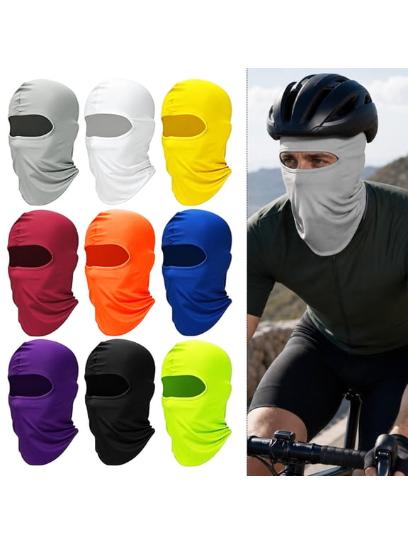 9 Pcs Balaclava Face Mask, UV Protection Windproof Breathable Full Face Cover, Elastic Thin Summer Neck Gaiter for Cycling, Running, Fishing Outdoor Sports