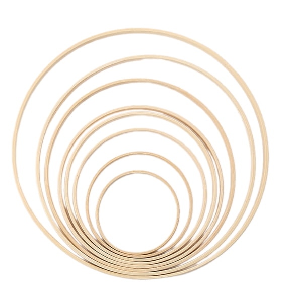 9 Pcs Bamboos Floral Hoops Wooden Wreath Rings Dream Catcher Hoops for Wall Hangings