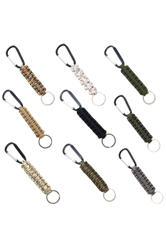 9 Pcs Braided Keychain, Heavy Metal Carabiner Clip, Wear Resistant Lanyard Key Ring, Portable Hanging Accessory for Backpack Outdoor Daily Use
