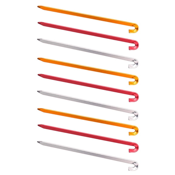 9pcs Aluminium Alloy Tent Peg Camping Hiking Climbing Tent Nail Stake