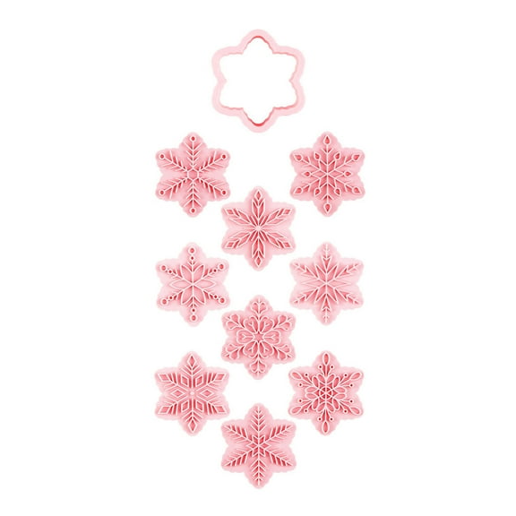 9 Pcs Cartoon Christmas Snowflake Plastic Mold Sugar Cookie Cupcake Chocolate Baking Mold Fondant Cake Decorating Tools