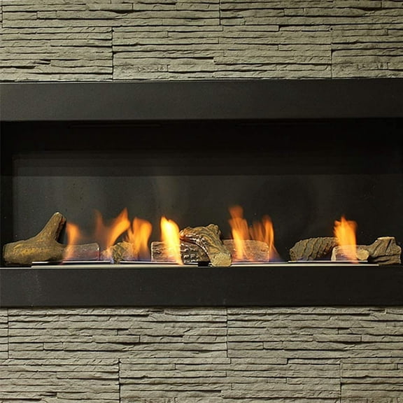 9 Pcs Ceramic Fake Gas Fireplace Logs Realistic Artificial Wood Log Set for Indoor Outdoor Electric Gas Propane Vented Ventless Fire Pit