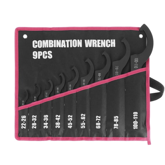 9 Pcs Coilover Spanner Wrench Set with Roll-Up Pouch 22-110mm Carbon Steel