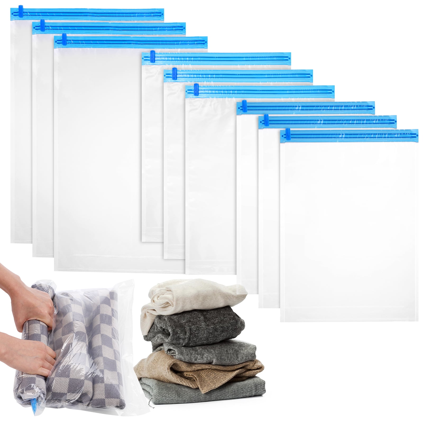 Small Compression Bags 9 Pcs Compression Bag Space Bags Vacuum Storage Saver Jumbo Travel 60 ...