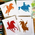 thumbnail image 1 of 9 Pcs Cowboy Painting Stencil 5.9x5.9inch Reusable Horse Drawing Template DIY Art Rodeo Show Pattern Decoration Stencil, 1 of 4